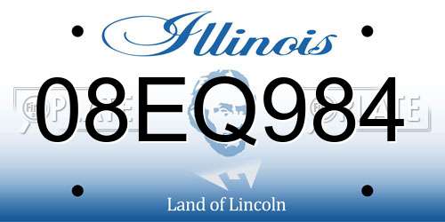 08EQ984 Illinois License Plate