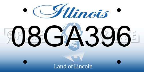 08GA396 Illinois License Plate