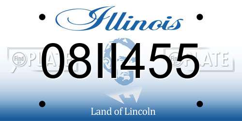 08II455 Illinois License Plate