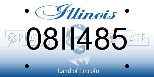 08II485 Illinois License Plate