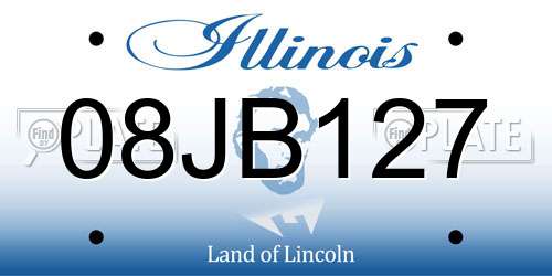 08JB127 Illinois License Plate