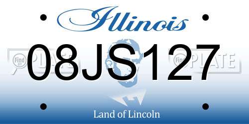 08JS127 Illinois License Plate