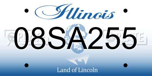 08SA255 Illinois License Plate