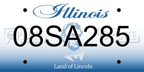 08SA285 Illinois License Plate