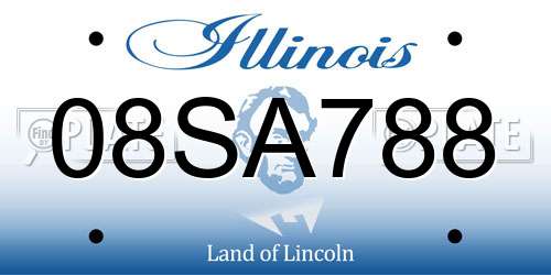 08SA788 Illinois License Plate