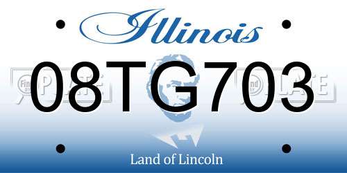 08TG703 Illinois License Plate