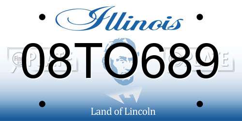 08TO689 Illinois License Plate