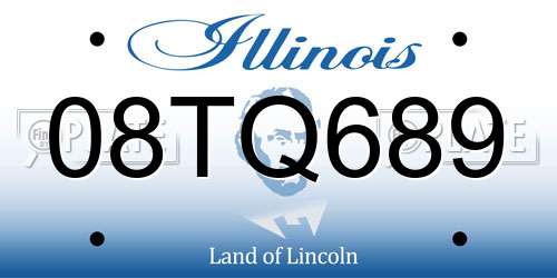 08TQ689 Illinois License Plate