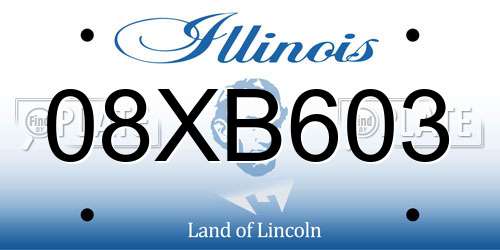 08XB603 Illinois License Plate