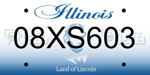 08XS603 Illinois License Plate