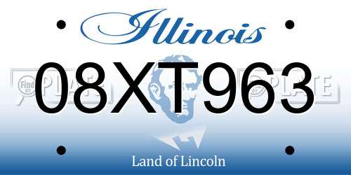 08XT963 Illinois License Plate
