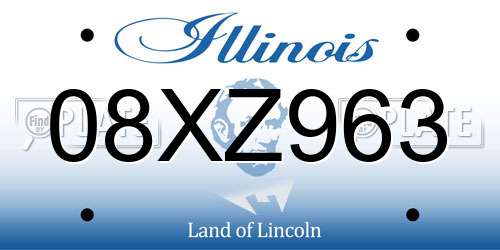 08XZ963 Illinois License Plate