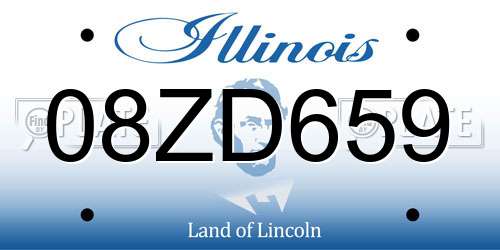 08ZD659 Illinois License Plate
