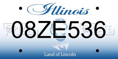 08ZE536 Illinois License Plate