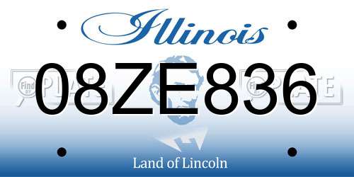 08ZE836 Illinois License Plate