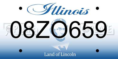 08ZO659 Illinois License Plate