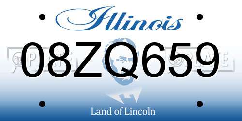 08ZQ659 Illinois License Plate