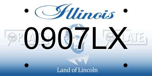 0907LX Illinois License Plate