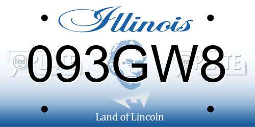 093GW8 Illinois License Plate