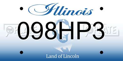 098HP3 Illinois License Plate