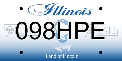 098HPE Illinois License Plate