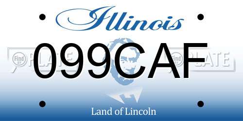 099CAF Illinois License Plate