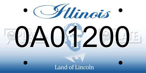 0A01200 Illinois License Plate