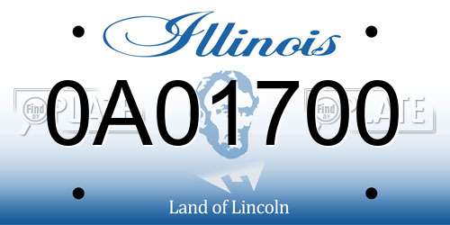 0A01700 Illinois License Plate
