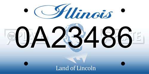 0A23486 Illinois License Plate
