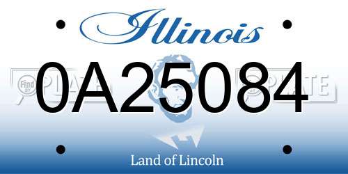 0A25084 Illinois License Plate