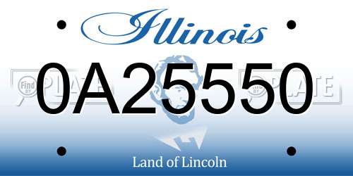 0A25550 Illinois License Plate