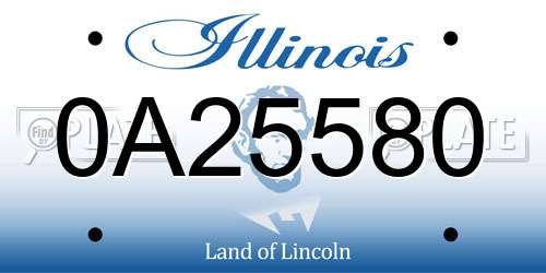 0A25580 Illinois License Plate