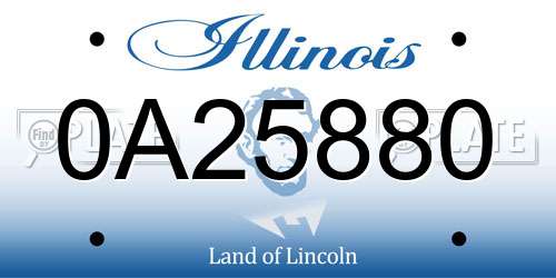 0A25880 Illinois License Plate