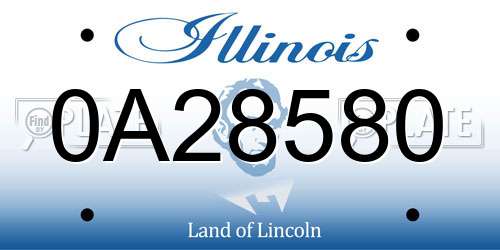 0A28580 Illinois License Plate