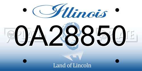 0A28850 Illinois License Plate