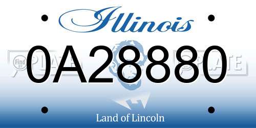0A28880 Illinois License Plate