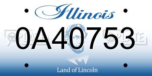 0A40753 Illinois License Plate