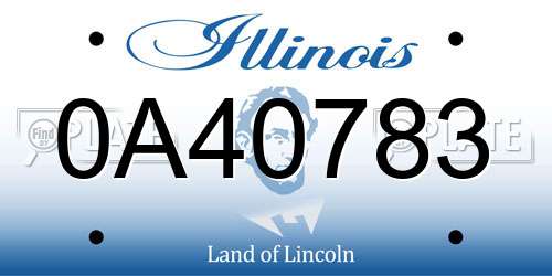 0A40783 Illinois License Plate