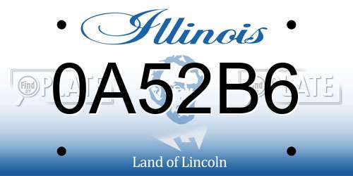 0A52B6 Illinois License Plate