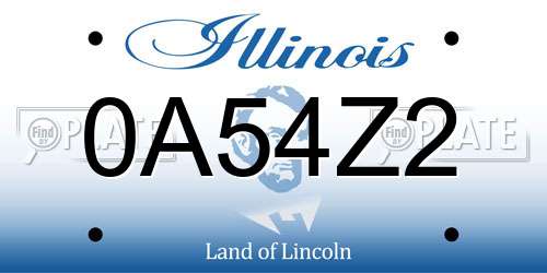 0A54Z2 Illinois License Plate