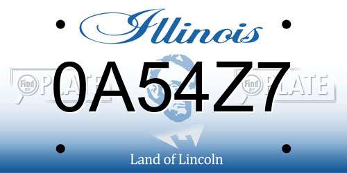 0A54Z7 Illinois License Plate