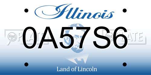 0A57S6 Illinois License Plate