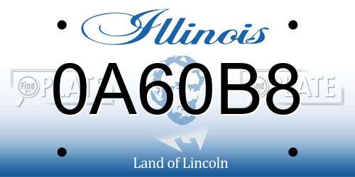 0A60B8 Illinois License Plate