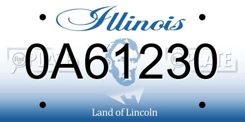 0A61230 Illinois License Plate