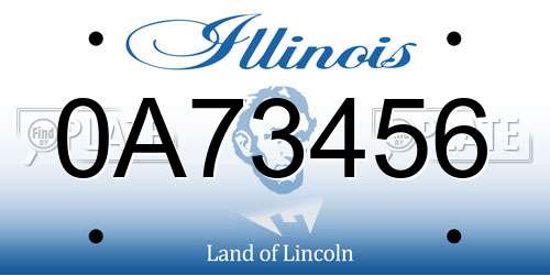 0A73456 Illinois License Plate