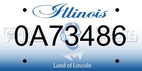 0A73486 Illinois License Plate