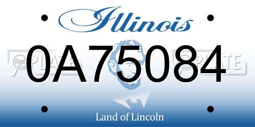 0A75084 Illinois License Plate