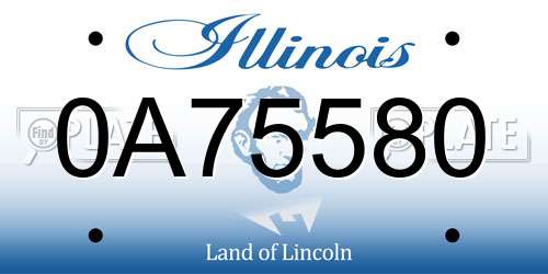 0A75580 Illinois License Plate
