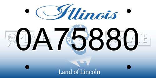 0A75880 Illinois License Plate