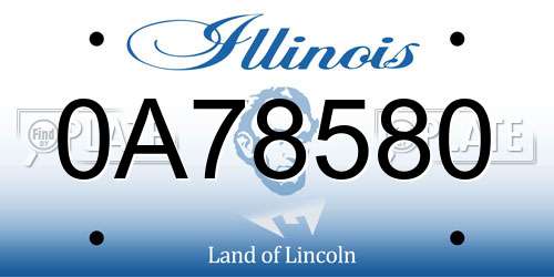 0A78580 Illinois License Plate